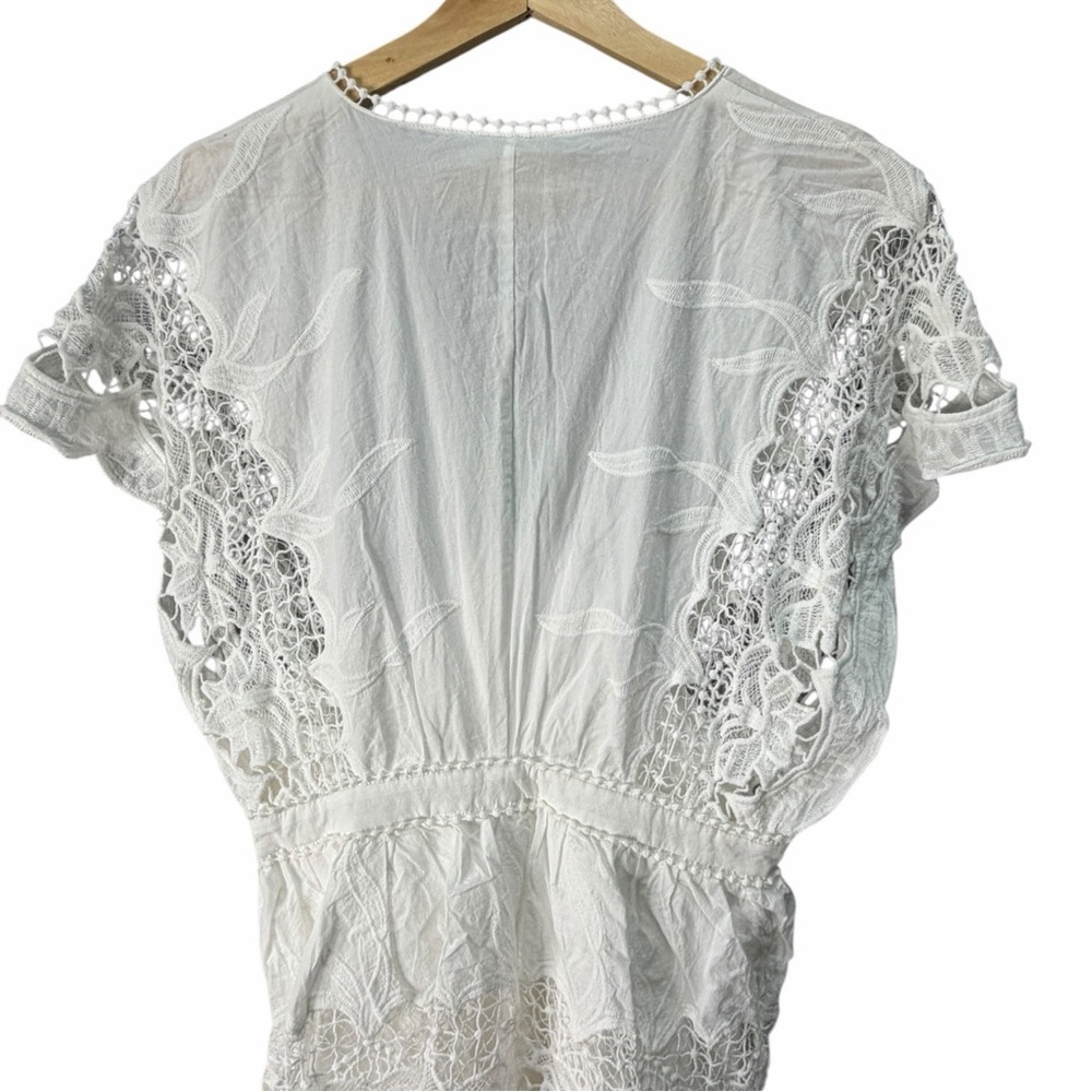 NWT FARM Rio Off-White Richelier Midi DressTextured V-Neck Top medium graduation - Picture 8 of 8